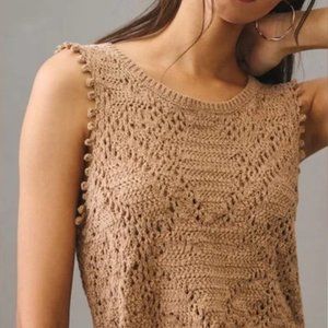 Anthropologie Crochet Sweater Tank